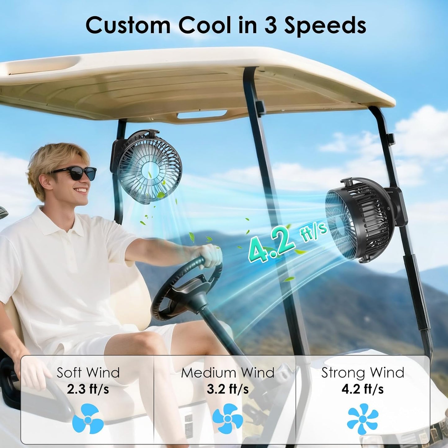 🌬️Magnetic Golf Cart Fan