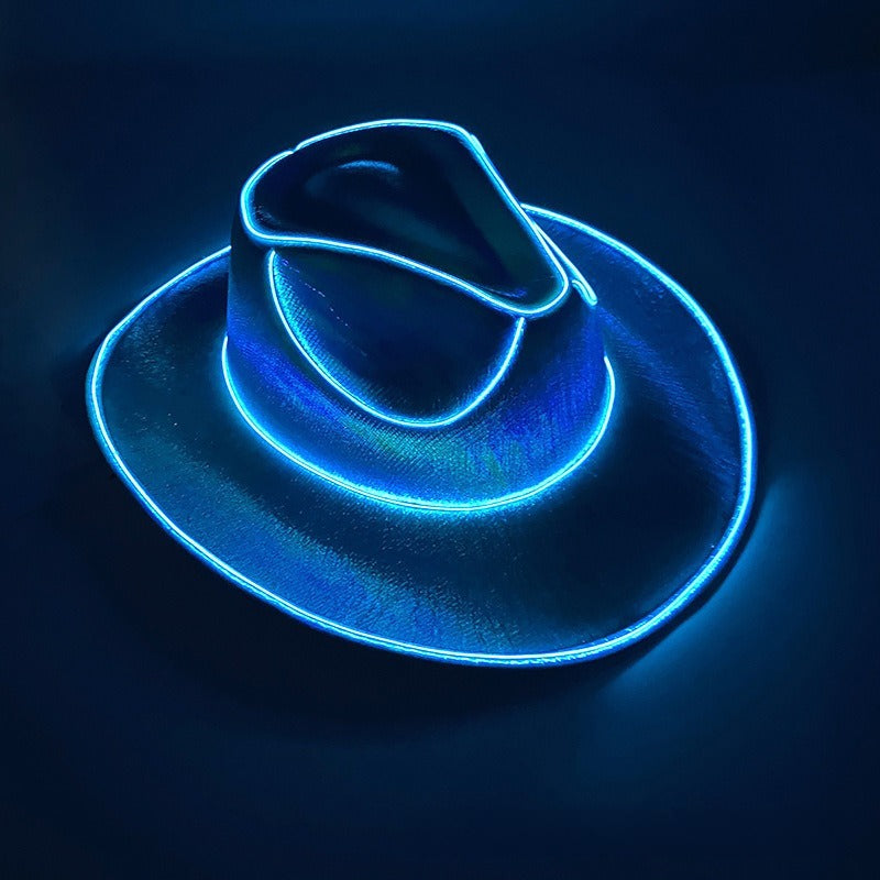 Light Up the Night 👻 LED Glow Cowboy Hat – Halloween Party Costume