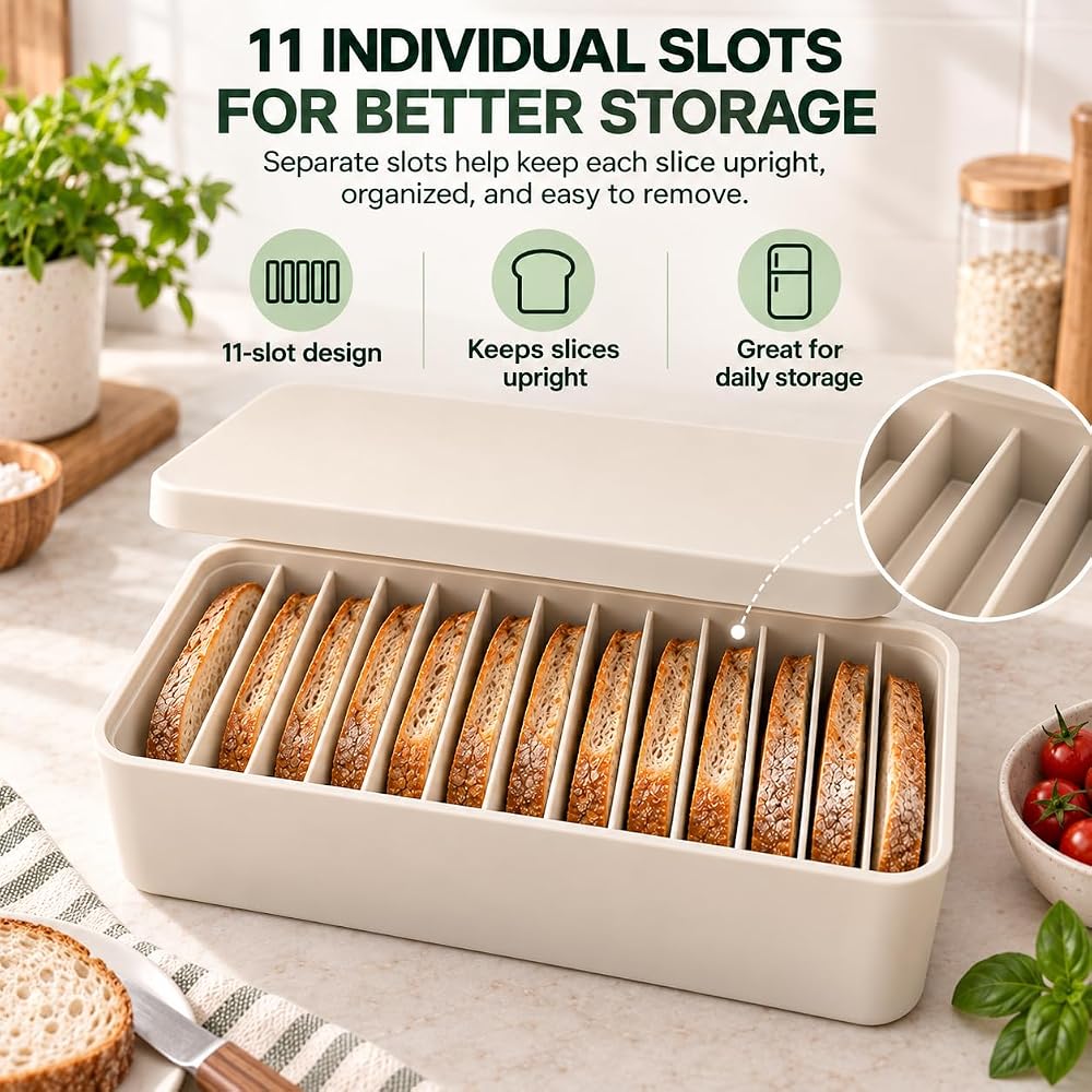 🍞11-Slot Silicone Bread Freezer Box 一 Keep Sourdough slices Separate
