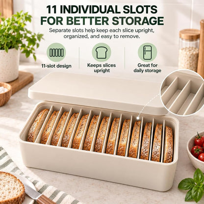 🍞11-Slot Silicone Bread Freezer Box 一 Keep Sourdough slices Separate