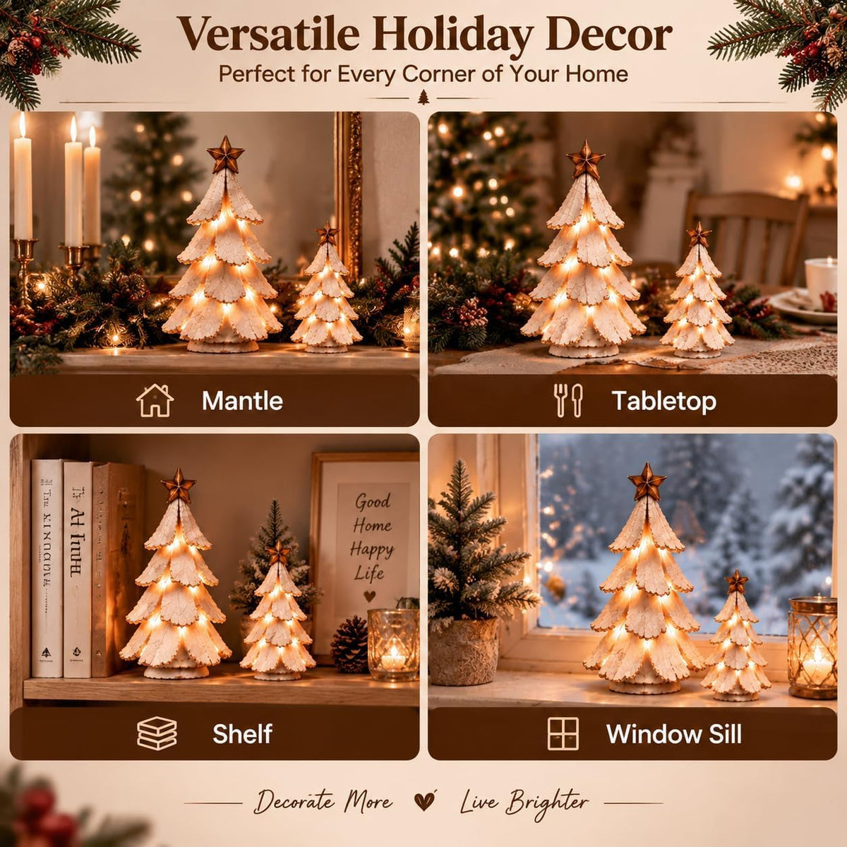🎄🌙Vintage Lighted Christmas Tree Figurine