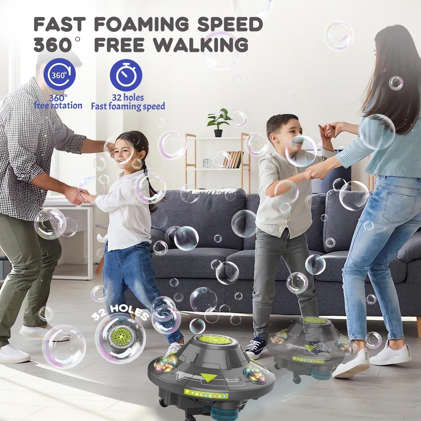 🛸 UFO Moving Bubble Machine