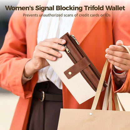 🛡️ Women's RFID Blocking Trifold Wallet-Keep your cards safe