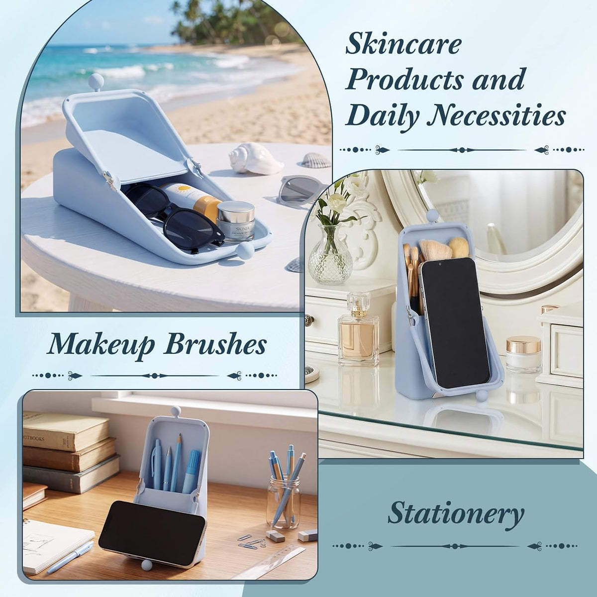 🌟Silicone Makeup Brush Holder | Portable Travel Makeup Brush Case