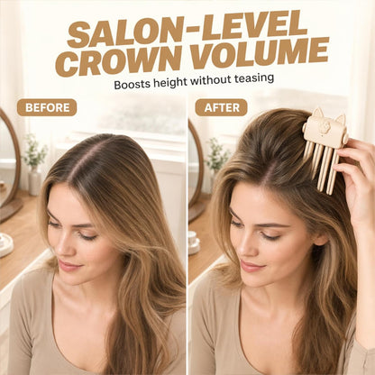 🐱 Cute Cat‑Ear Root Volume Heating Comb