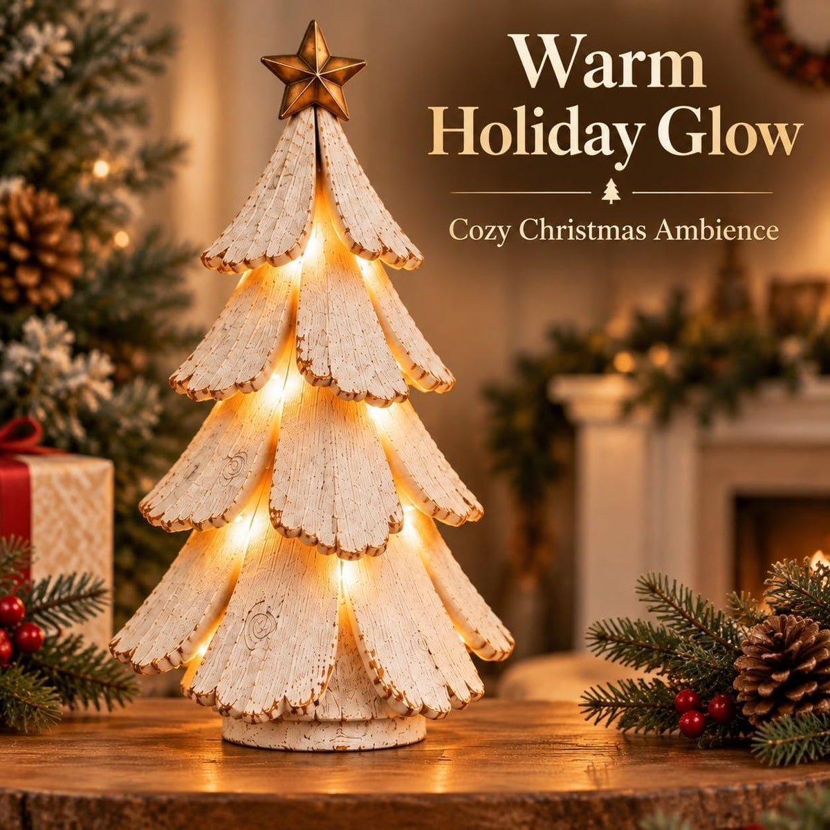🎄🌙Vintage Lighted Christmas Tree Figurine