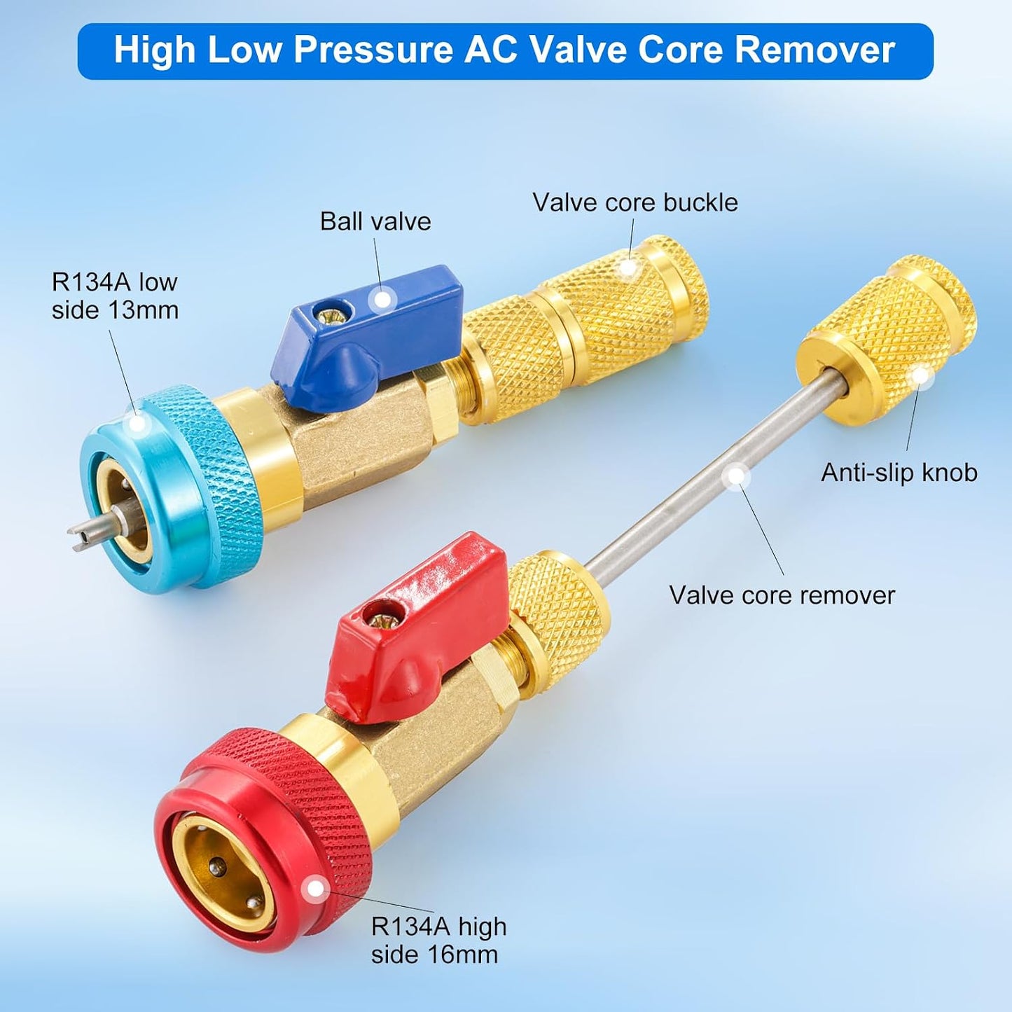 🔧 R134A R1234YF AC Valve Core Remover Tool Kit(2PCS)