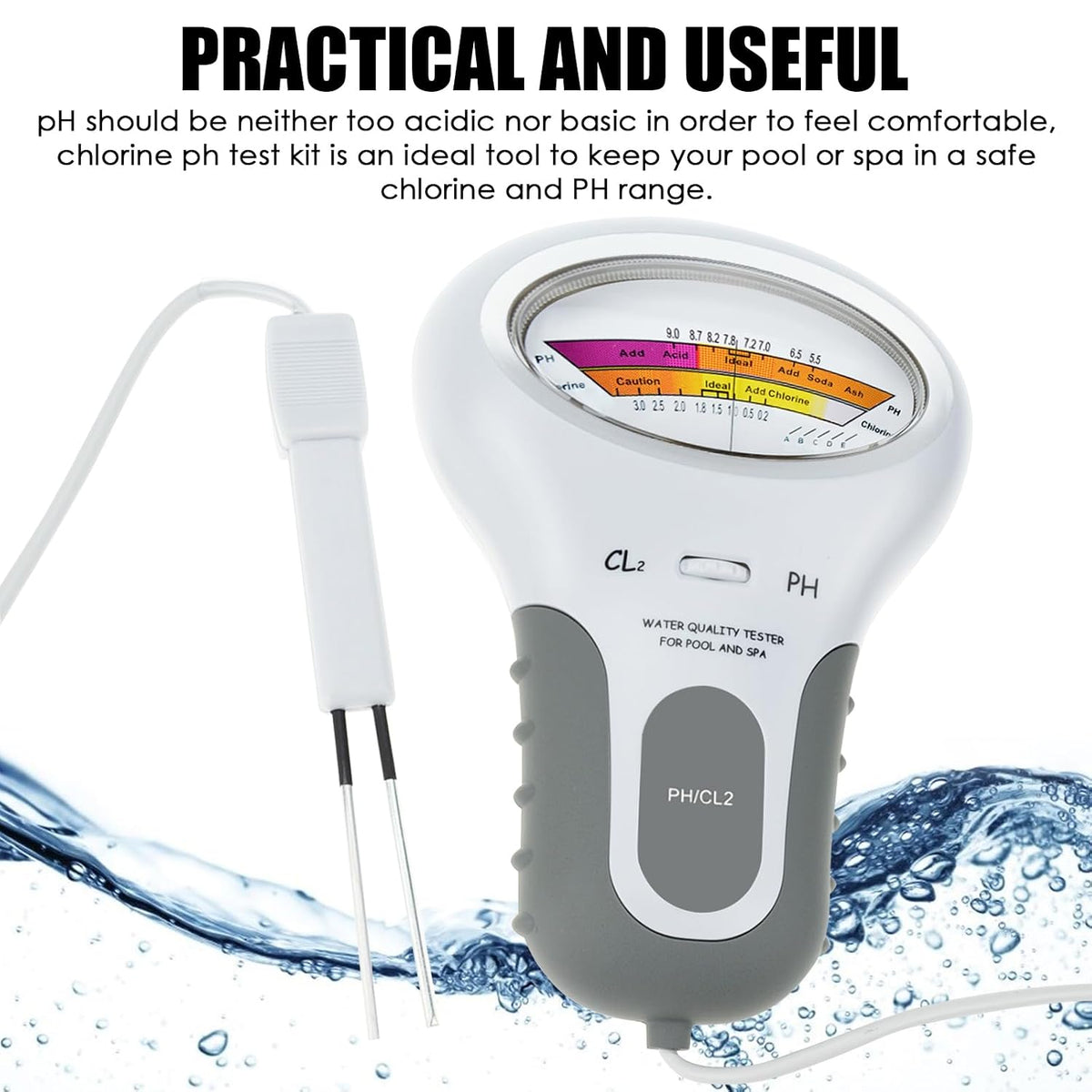 💧🔬 Pool & Spa PH Chlorine Water Quality Tester|Accurately measure the pH and chlorine levels in your swimming pool—simple, fast, and reliable🏊