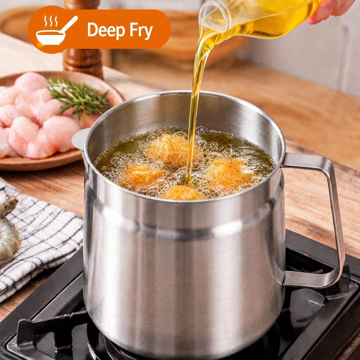 🍳 Multi-Functional 304 Stainless Steel Oil Filter Pot & Deep Fryer Set