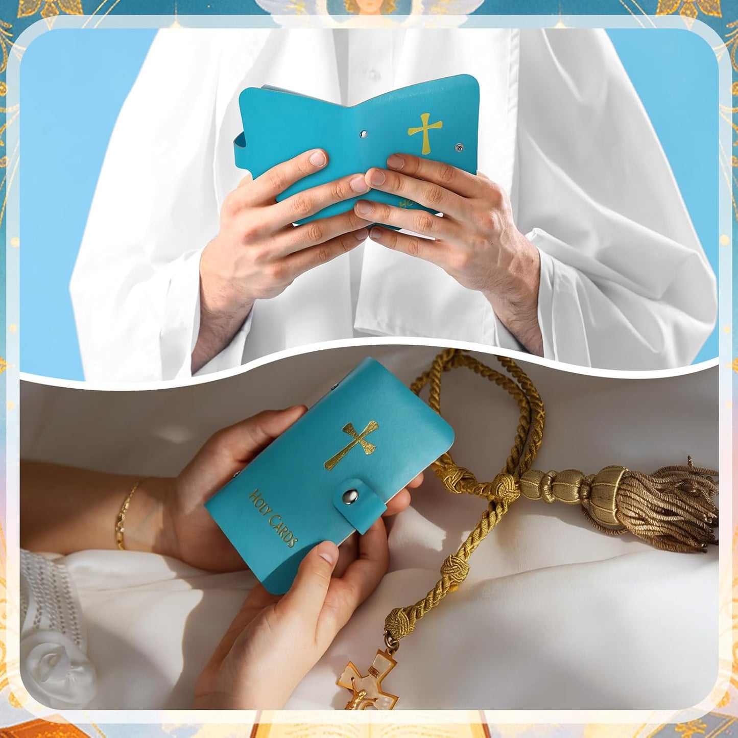 ✈️Gold-Stamped Leather Passport Holder with Airplane Clasp