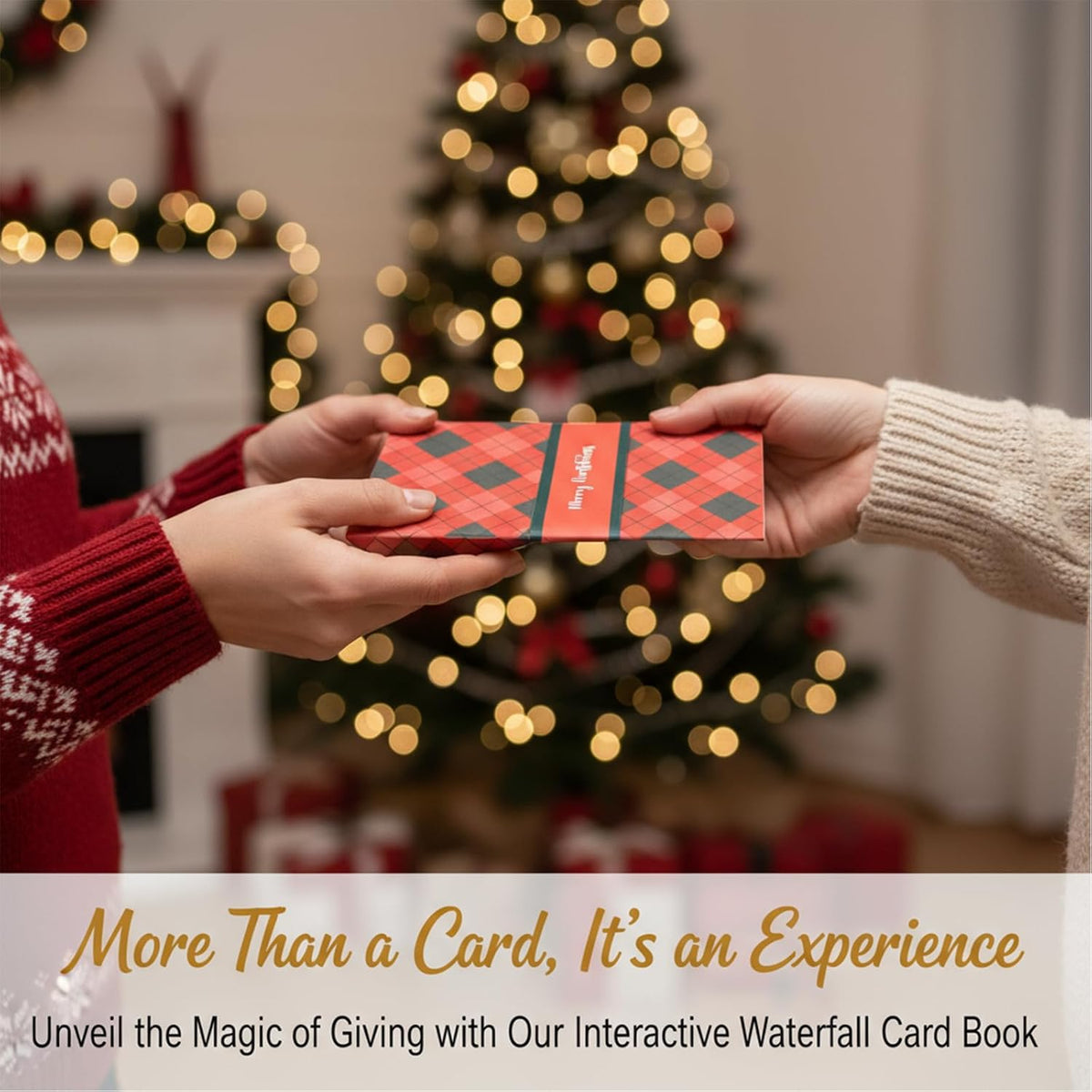 🎄🎉 Christmas Waterfall Gift Card Holder Booklet-4-Pack