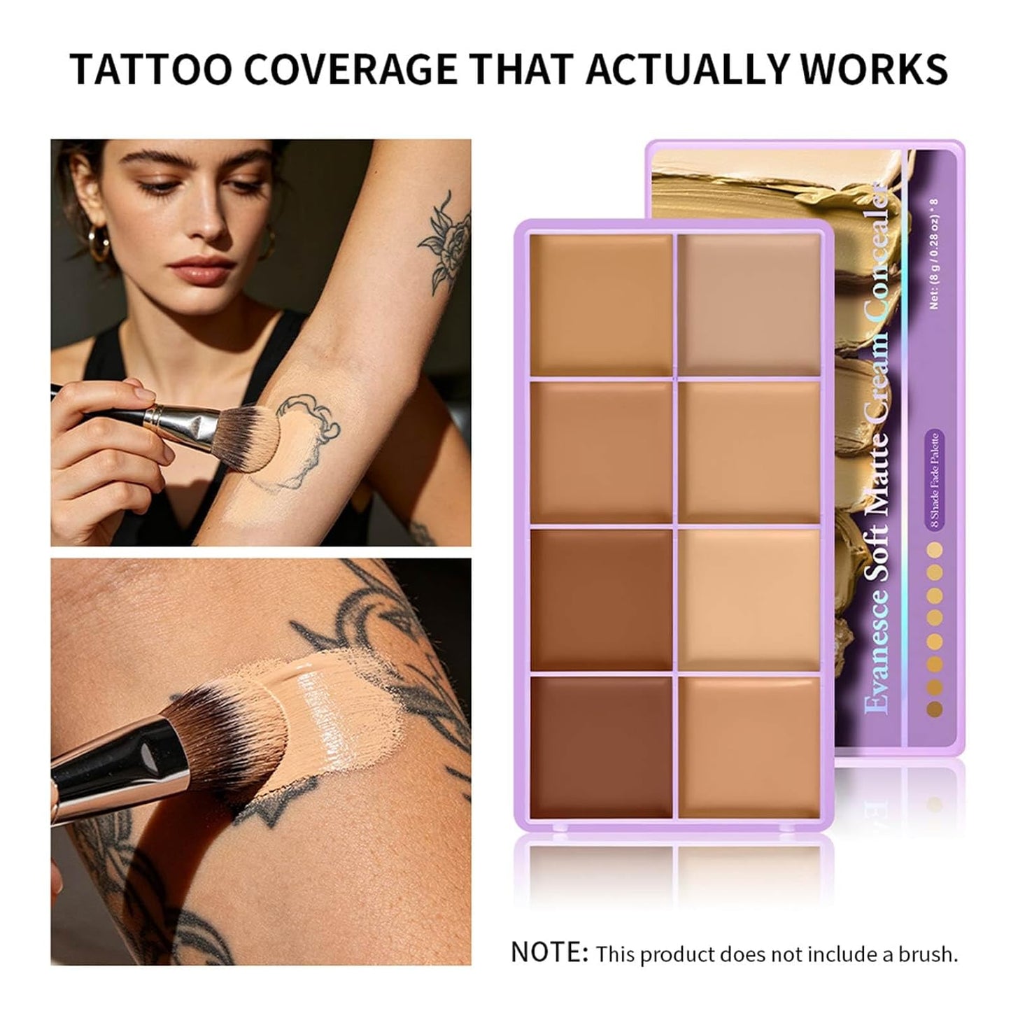 🎨 8-Color Matte Concealer Palette – Waterproof, Full-Coverage for Correction, Contour & Tattoo Cover ✨