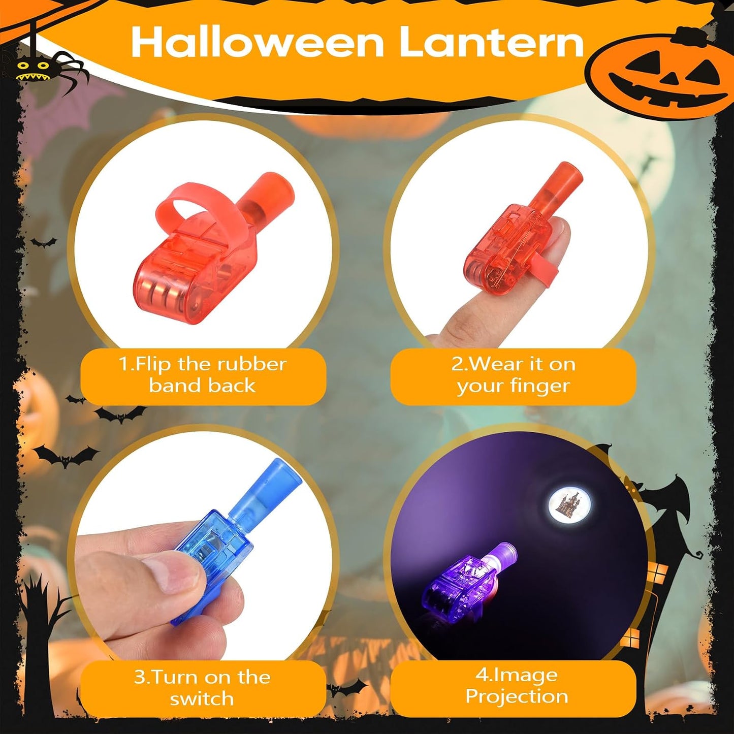 👻 LED Projection Finger Lights