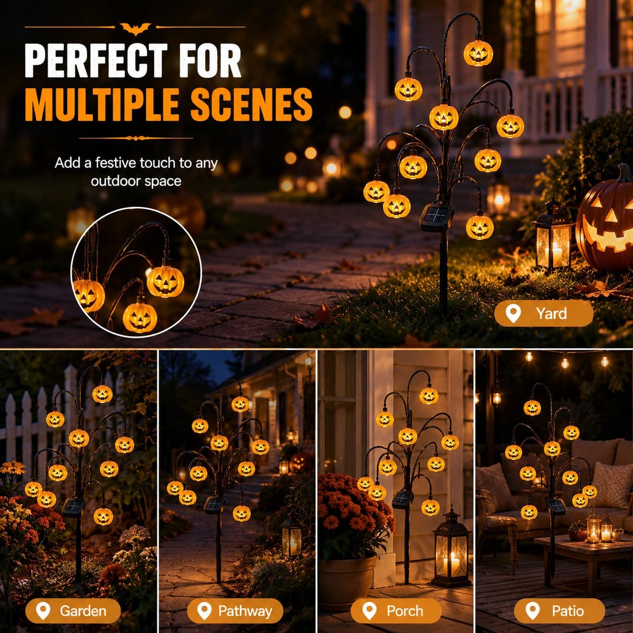 🎃Halloween Solar Tree Stump Light