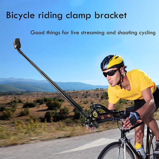 🚴Motorcycle & Bike Handlebar Camera Mount with Telescopic Selfie Stick | Cycling POV Recording Bracket