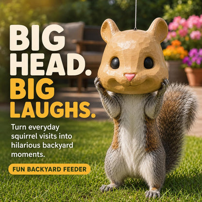 🐿️Squirrel Head Feeder - Big Funny Animal Head Squirrel Feeder for Outdoor Garden