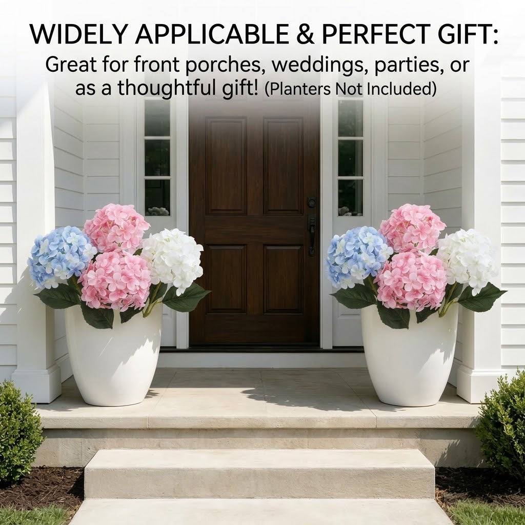 💐UV-Resistant Artificial Hydrangeas | Set of 3 Bunches