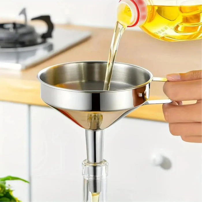 🥘Stainless Steel Kitchen Funnel With Detachable Filter Strainer