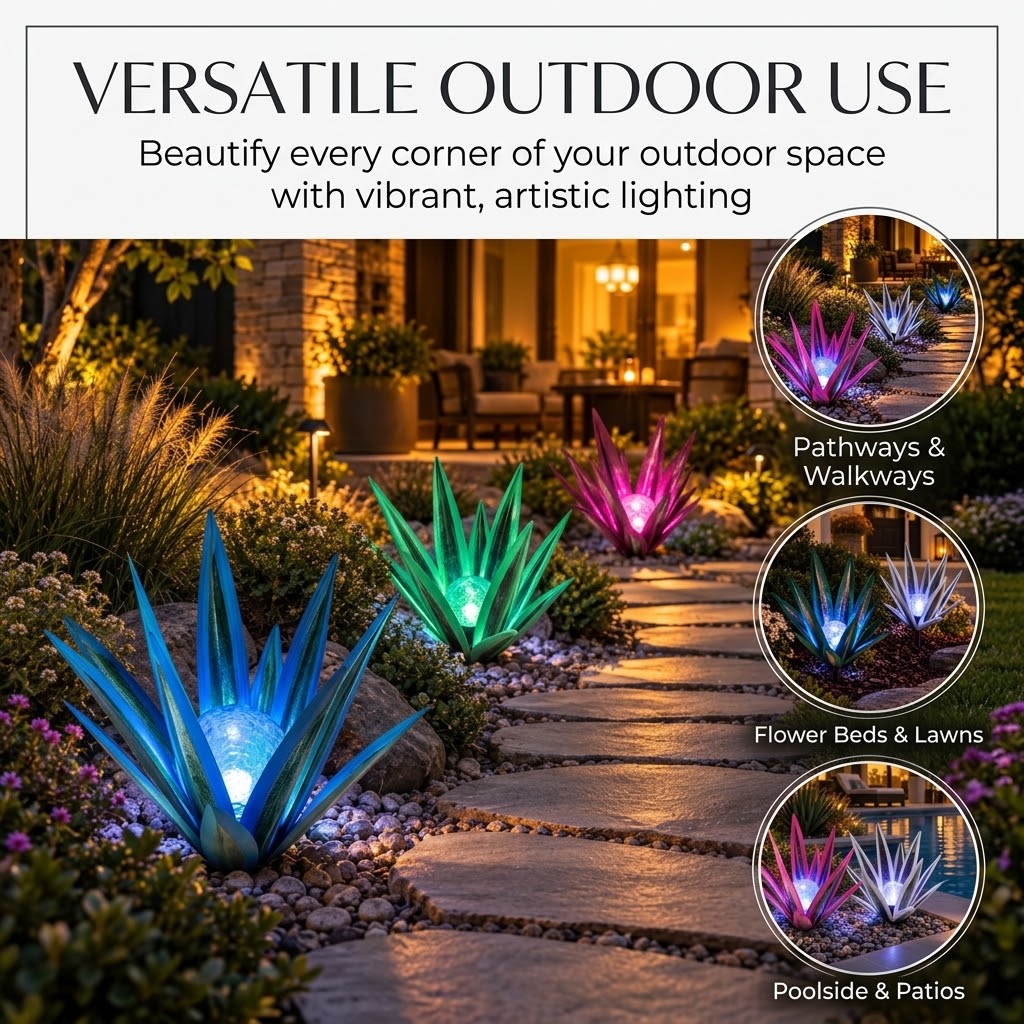 🌞Solar Agave Garden Stake Light