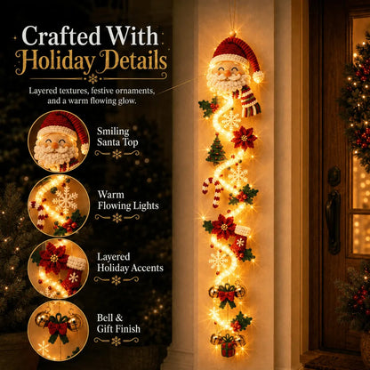 🎄Light-Up Glowing Christmas Door Hanger | 6 Festive Lighted Designs with Warm Glow, Dimensional Details & Space-Saving Vertical Décor ✨