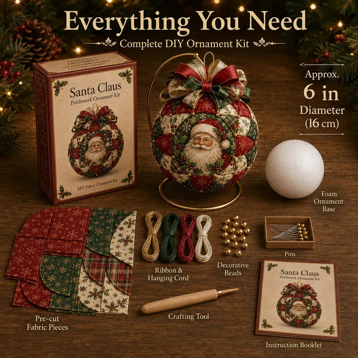 🎄 DIY Christmas Patchwork Ball Decorations – 6 Designs