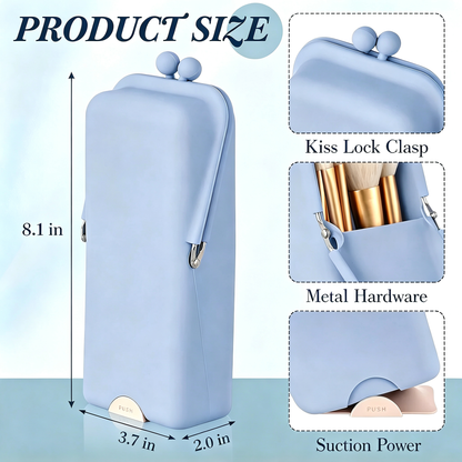 🌟Silicone Makeup Brush Holder | Portable Travel Makeup Brush Case