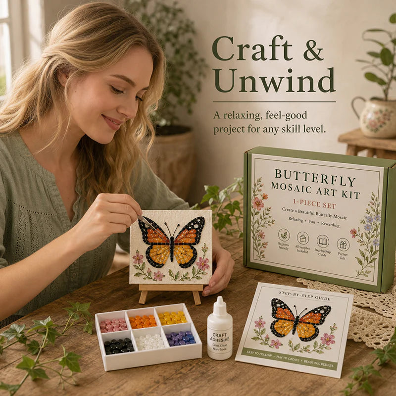 🪴 Garden Mosaic Art Craft Kit | Beginner Friendly DIY Glass Tile Mosaic Painting Set