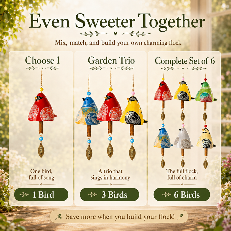 Compact hanging songbird decoration for smaller spaces