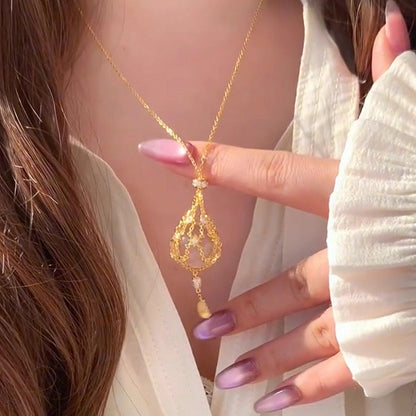 ✨Celestial Crystal Cage Pendant Necklace