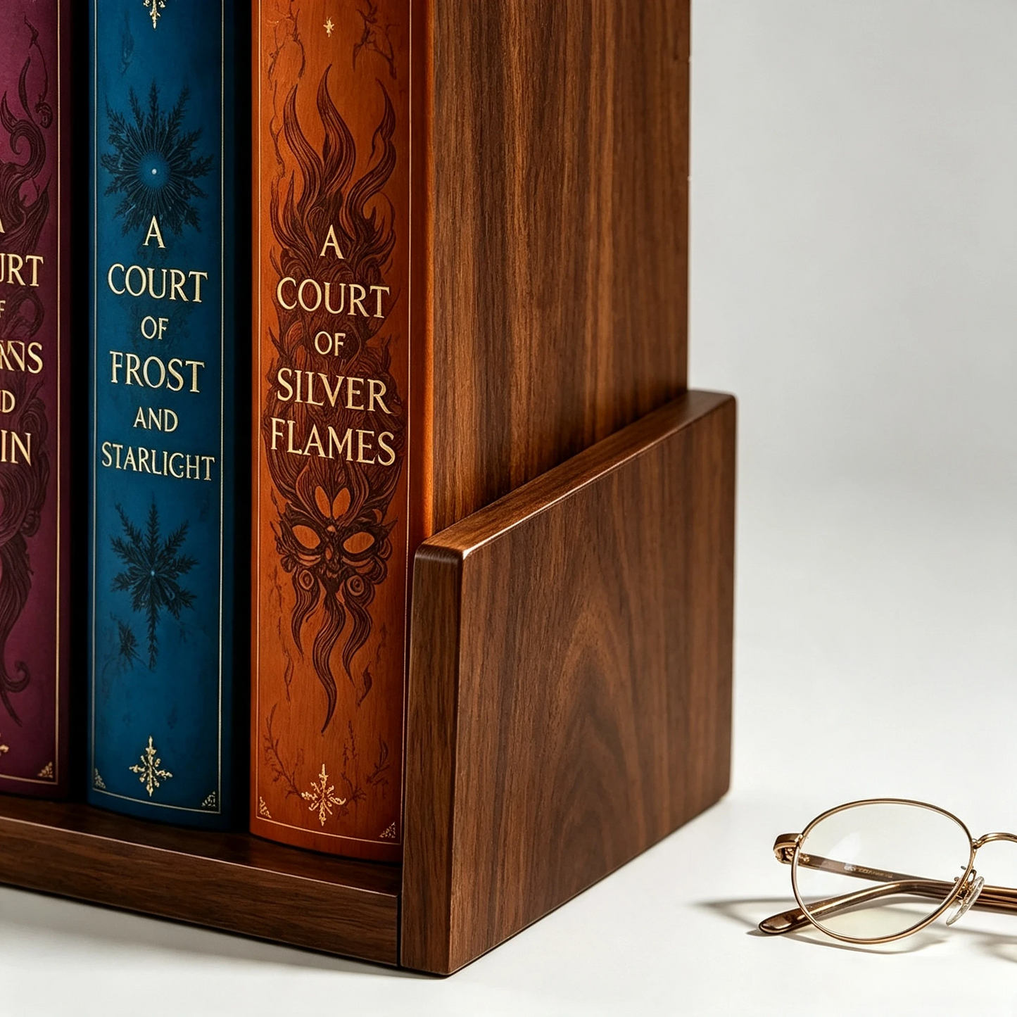📚 Storybook Wooden Knife Block – Decorative Book Spine Kitchen Holder for 5 Knives