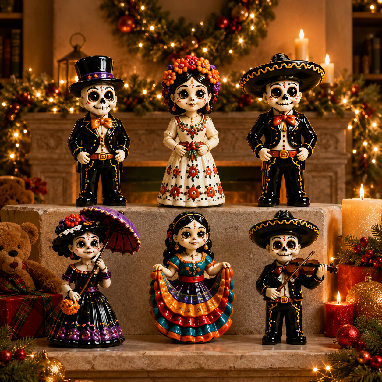 High-quality miniature model ✨2026 Day of the Dead Advent Calendar - 24 Days of My stery Collectible Figurines,Sugar Skull characters &Festive Holiday Surprises