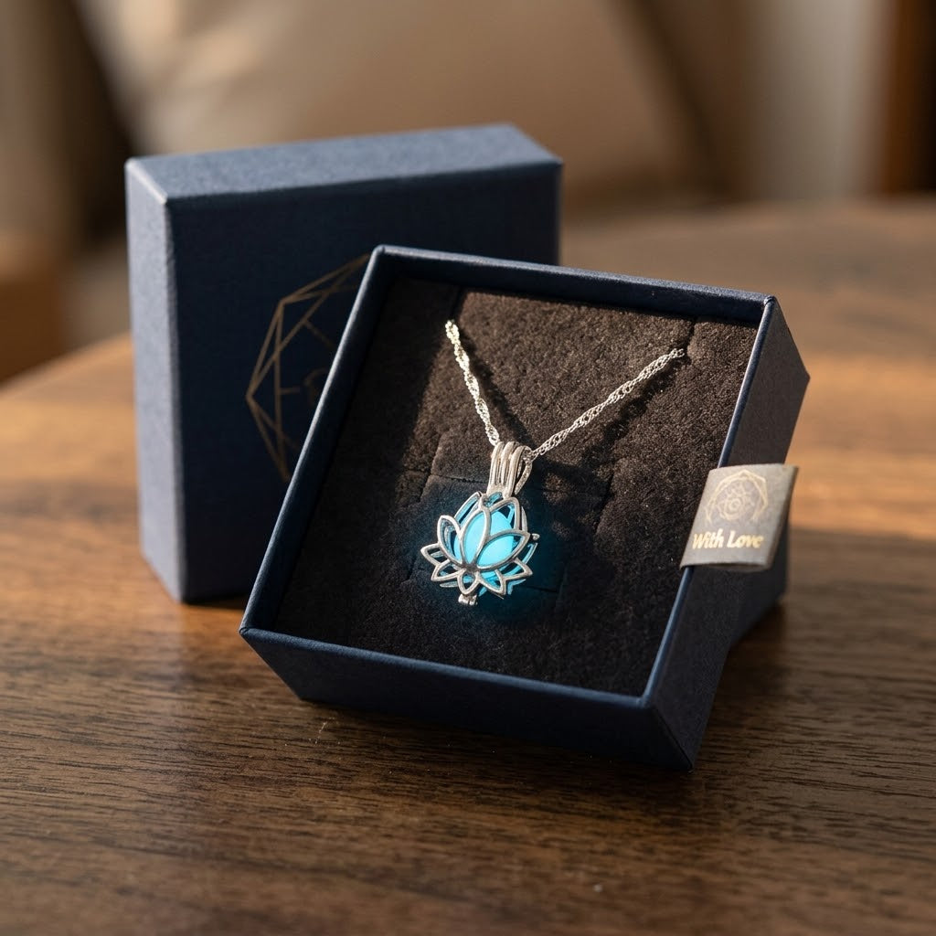 ✨ Glow In The Dark Lotus Pendant Necklace