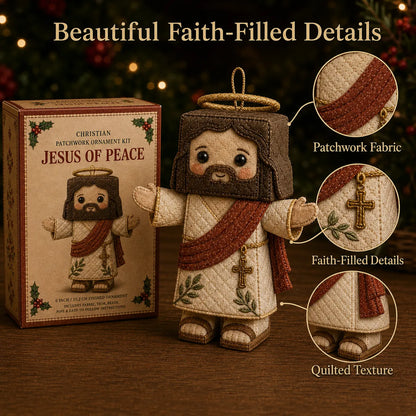 ⏳ Last Day 50% OFF – ✝️ Beginner-Friendly DIY Christian Block Figure Patchwork Ornament Kit Collection | Complete Kit with Pre-Cut Fabrics, Padded Ornament Form & Step-by-Step Guide Included 💕
