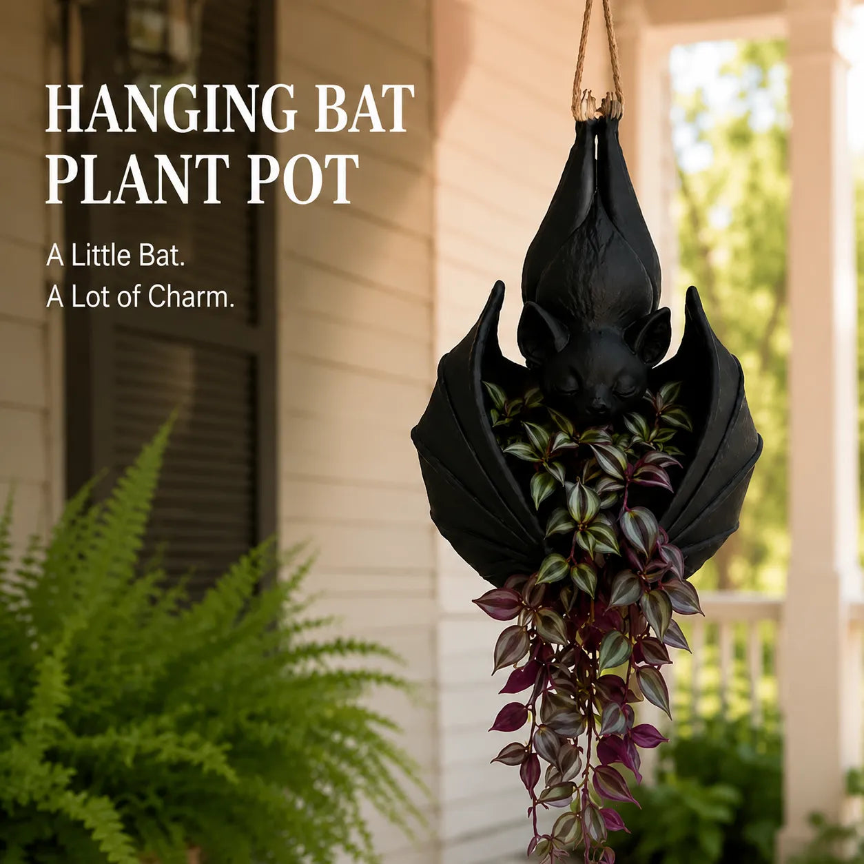 🦇 Hanging Bat Planter | Gothic Bat Succulent Pot