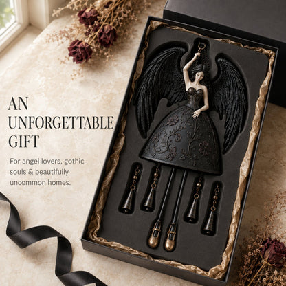 💜 Dark Angel Gothic Wind Chime – Enchanting Outdoor Garden Hanging Decor