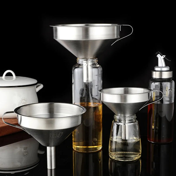 🥘Stainless Steel Kitchen Funnel With Detachable Filter Strainer