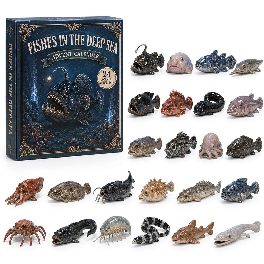 🐠Deep Sea Fish Advent Calendar 2026 - 24-Day Festive Countdown, Acrylic Charms Blind Box