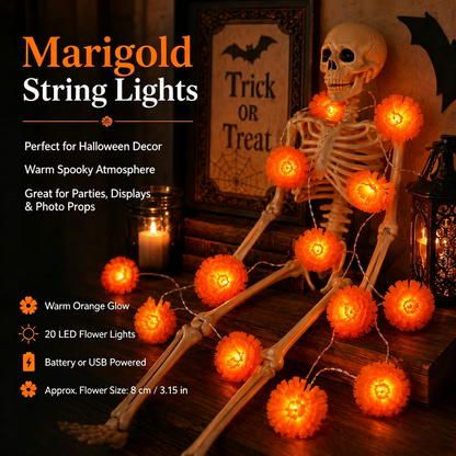 🌼 LED Marigold String Lights — Brighten Every Festive Celebration! ✨