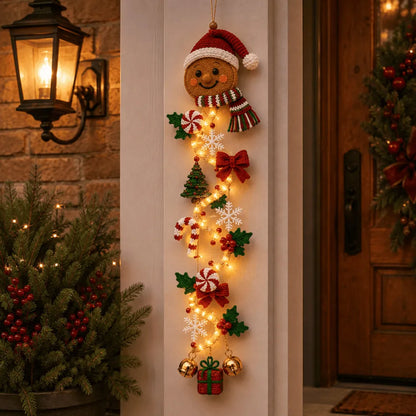 🎄Light-Up Glowing Christmas Door Hanger | 6 Festive Lighted Designs with Warm Glow, Dimensional Details & Space-Saving Vertical Décor ✨