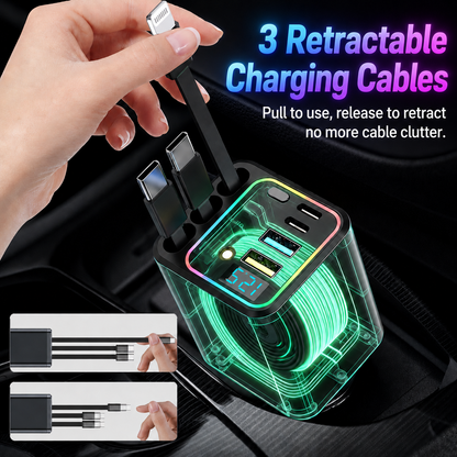 ⚡7-in-1 Retractable Car Charger