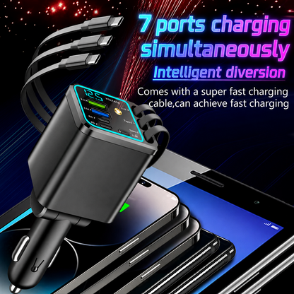 ⚡7-in-1 Retractable Car Charger