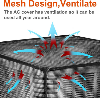 ❄️ Heavy-Duty Mesh AC Cover – ✨All-Season Outdoor Protection