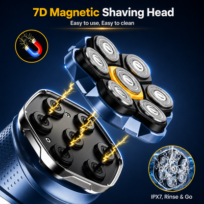 7D Electric Head Shaver for Men | Wet & Dry Rotary Razor