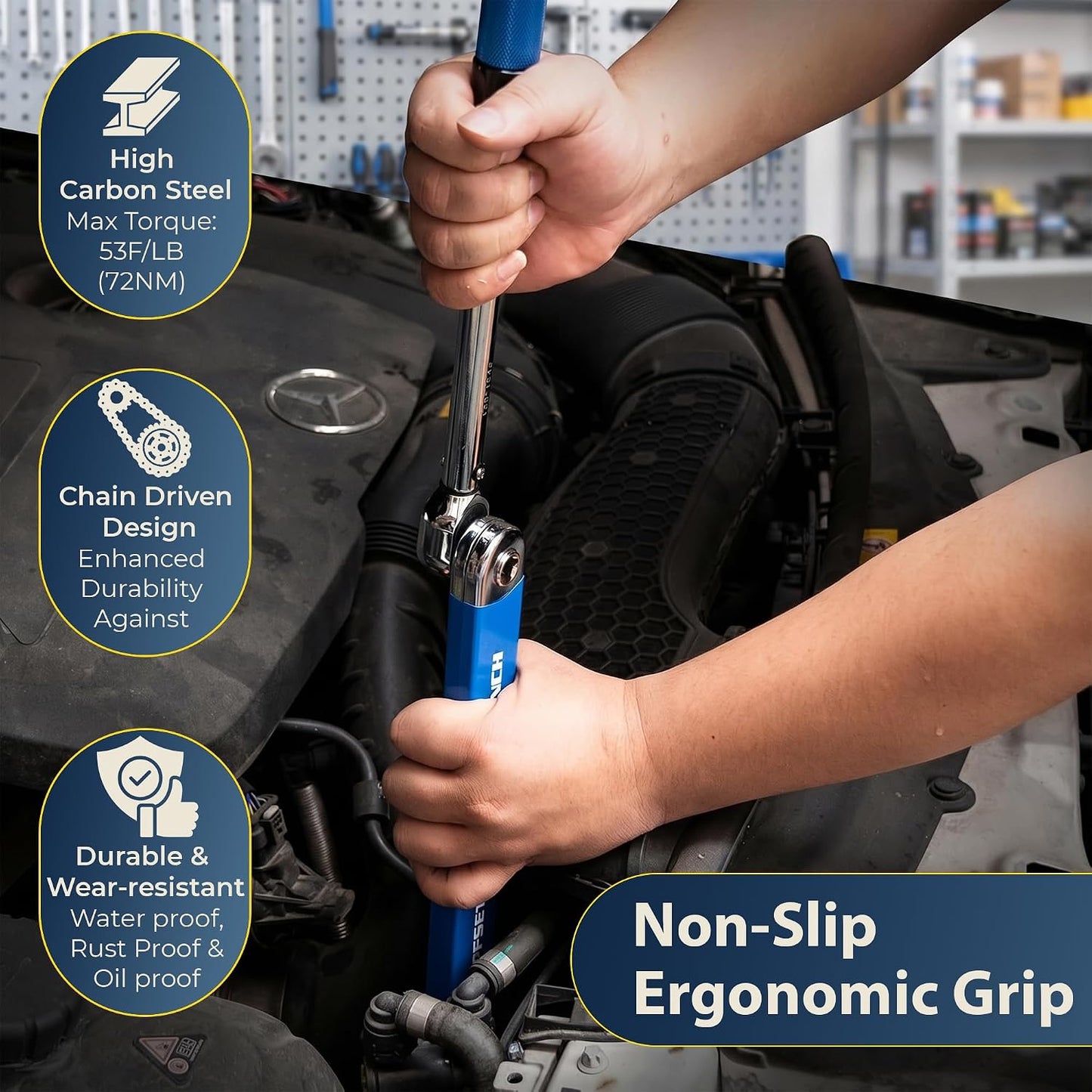 🔧Impact-Ready Offset Wrench Extender with Universal Drive Adapters for Tight Spaces