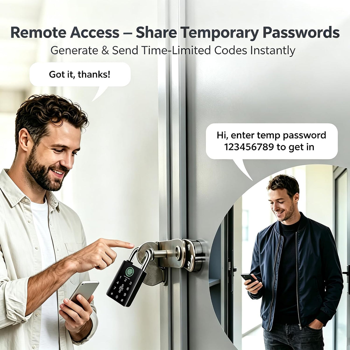 🔒 Smart Fingerprint Padlock with Touchscreen Keypad for Keyless Door and Locker Security