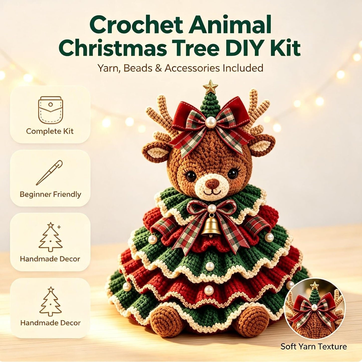 🎄Crochet Animal Christmas Tree DIY Kit – Stitch a Little Christmas Magic