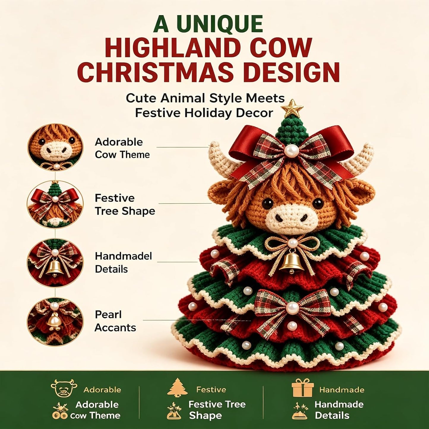 🎄Crochet Animal Christmas Tree DIY Kit – Stitch a Little Christmas Magic
