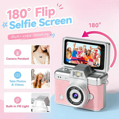 📸Retro Vintage Mini Digital Camera Starter Kit (Includes 32GB MicroSD Card)