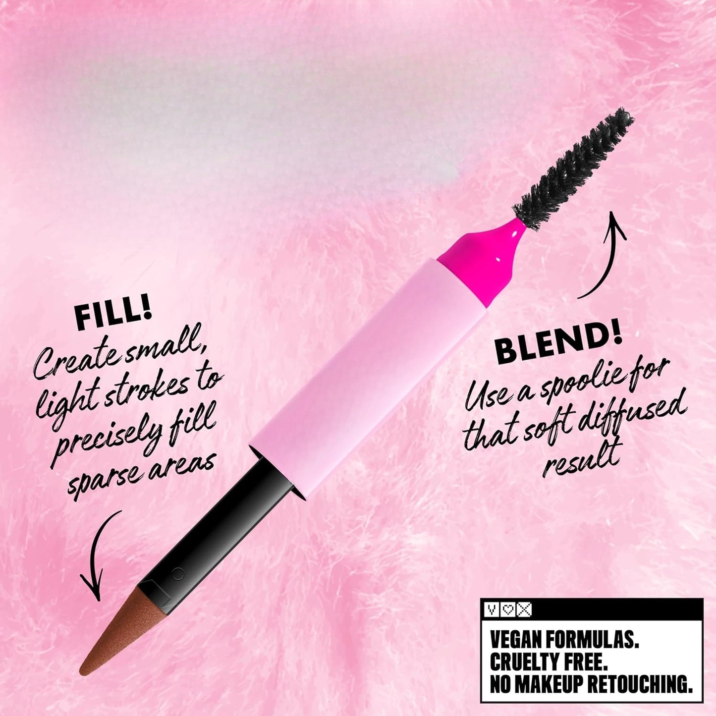 Double-ended fine-tipped eyebrow pencil