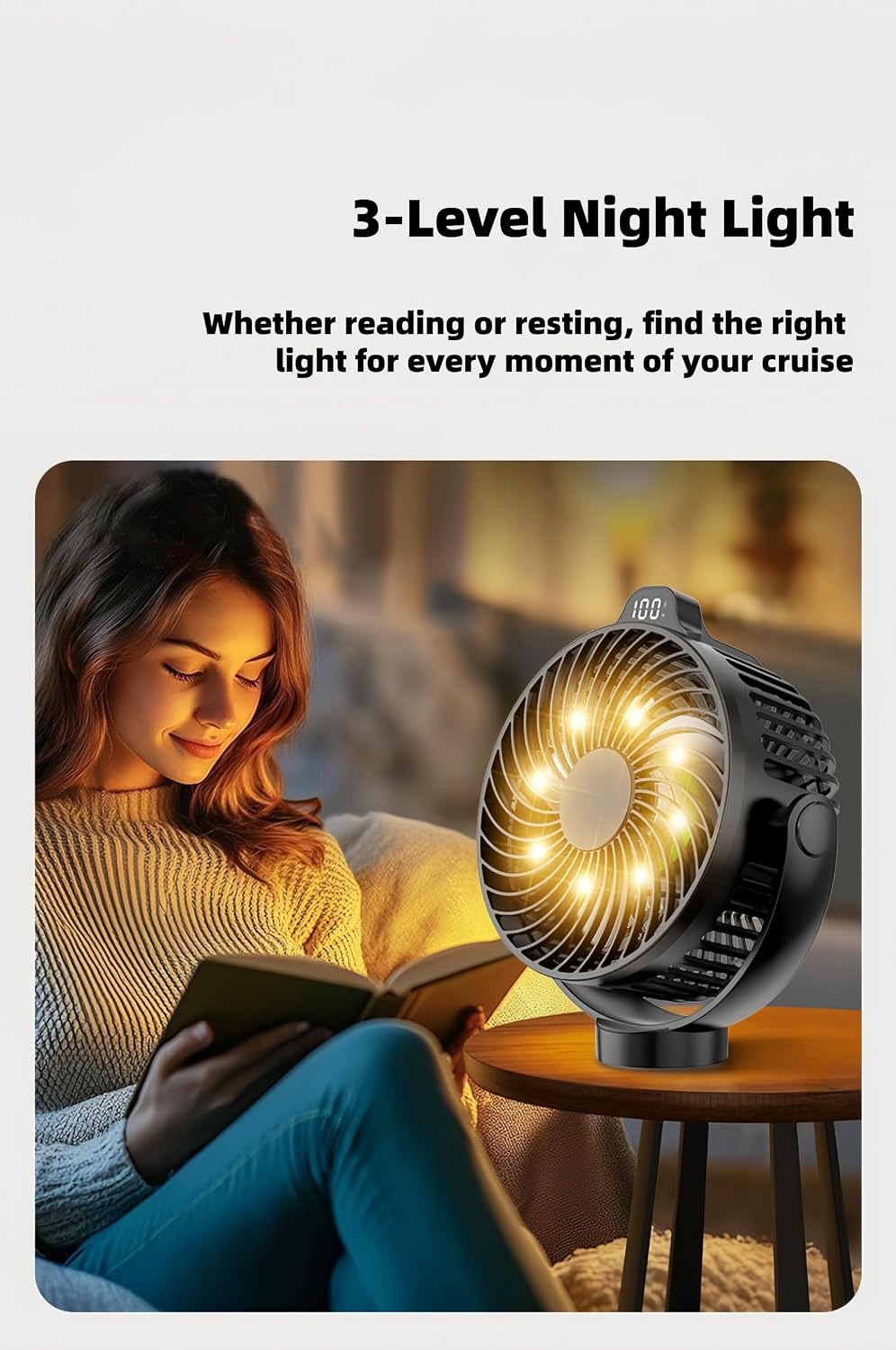 🧲 Multi-Function Magnetic Rechargeable Mini Fan with Night Light & Remote Control
